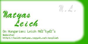 matyas leich business card